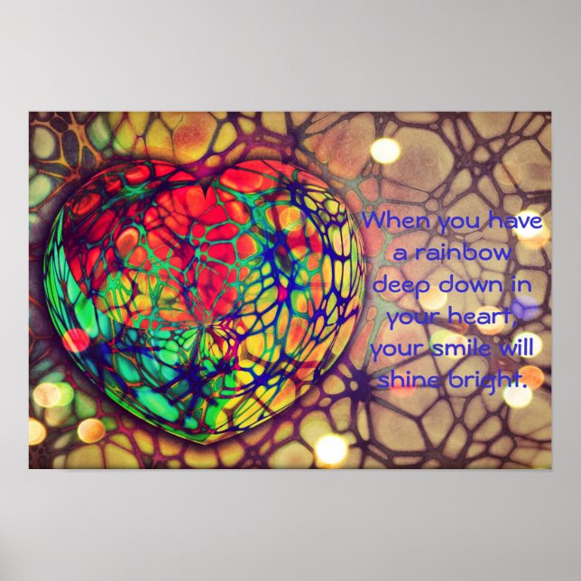 Rainbow Heart Poster with Quote (Front)