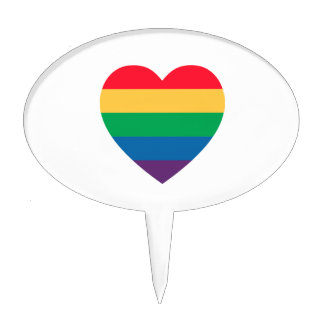 Rainbow Heart Pride Cake Pick