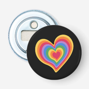 Rainbow heart. Pride gay love          Bottle Opener