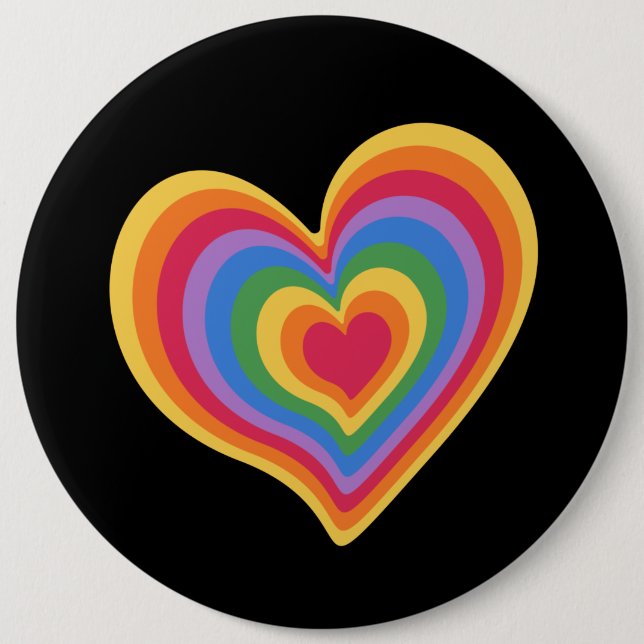 Rainbow heart. Pride gay love          Button (Front)