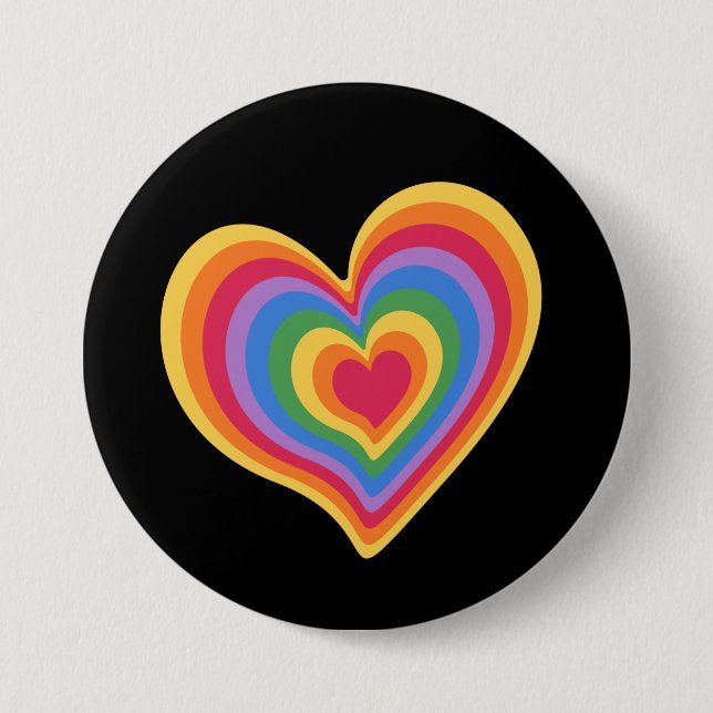 Rainbow heart. Pride gay love         Button (Front)