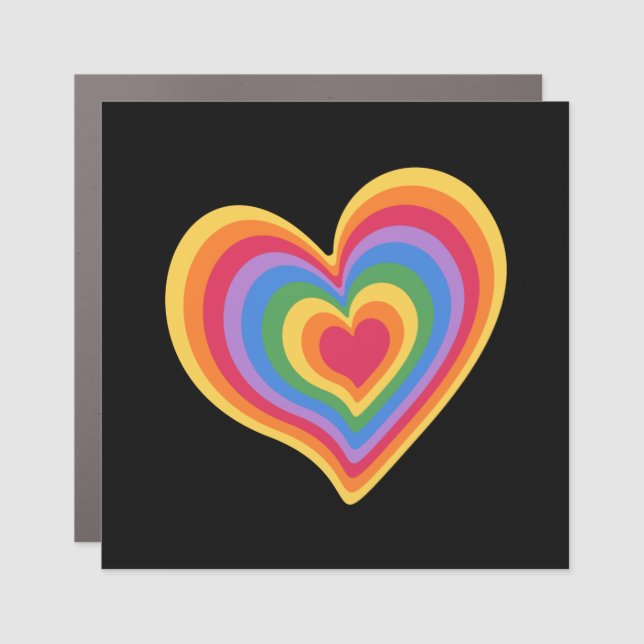 Rainbow heart. Pride gay love     Car Magnet (Front)
