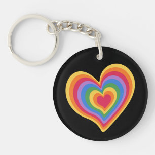 Rainbow heart. Pride gay love      Keychain