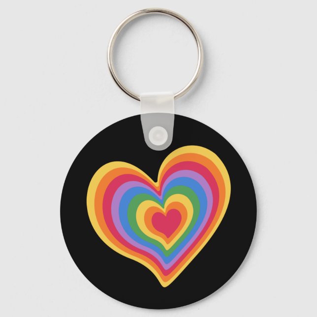 Rainbow heart. Pride gay love      Keychain (Front)