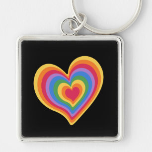 Rainbow heart. Pride gay love      Keychain