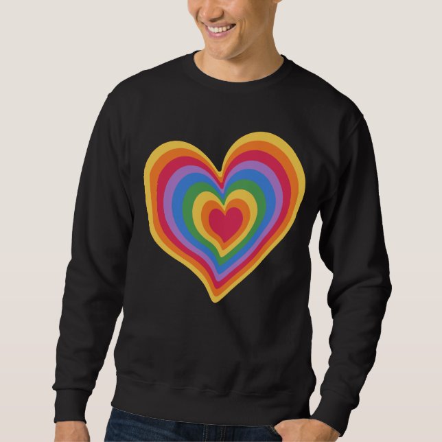 Rainbow heart. Pride gay love              Sweatshirt (Front)