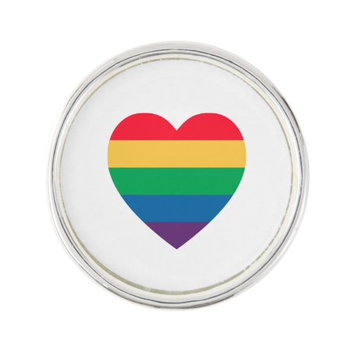 Rainbow Heart Pride Lapel Pin