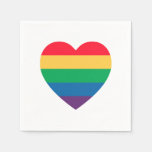 Rainbow Heart Pride Paper Napkins