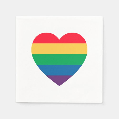 Rainbow Heart Pride Paper Napkins