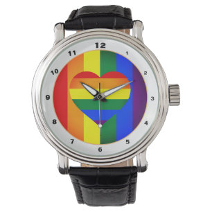 Rainbow Heart & Pride Rainbow Flag fashion / LGBT Watch