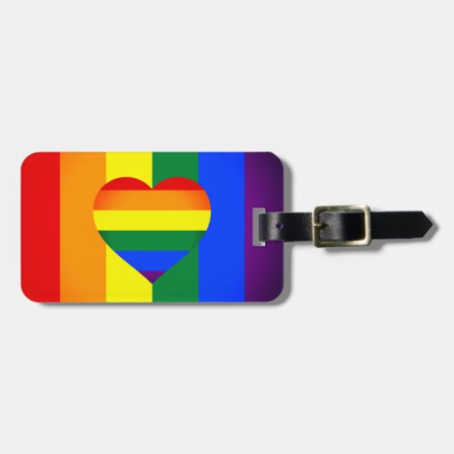 Rainbow Heart  Pride Rainbow Flag LGBT community Luggage Tag