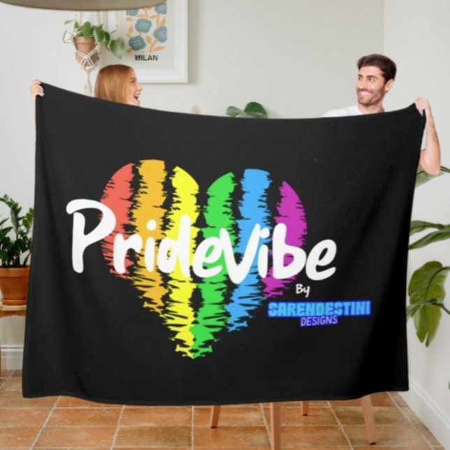 Rainbow Heart PrideVibe: Cozy with Pride Fleece Blanket (Creator Uploaded)