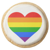 "RAINBOW HEART" ROUND SHORTBREAD COOKIE (Front)