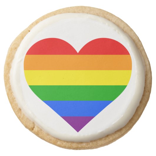 "RAINBOW HEART" ROUND SHORTBREAD COOKIE (Front)