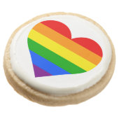 "RAINBOW HEART" ROUND SHORTBREAD COOKIE (Angled)