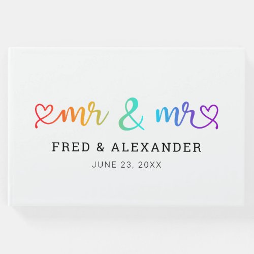 Rainbow Heart Script Mr  Mr Gay Wedding Guest Book