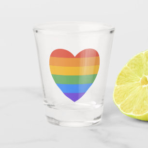 Rainbow Heart Shot Glass