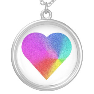 Rainbow Heart Silver Plated Necklace