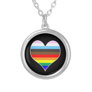 Rainbow Heart Silver Plated Necklace