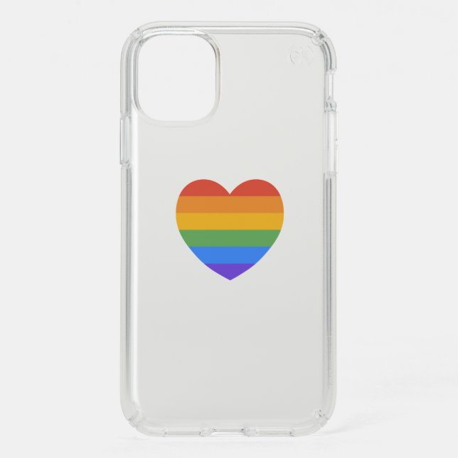 Rainbow Heart Speck iPhone 11 Case (Front)