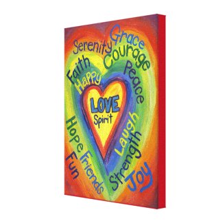 Rainbow Heart Spirit Painting Wrapped Canvas Art