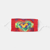 Rainbow Heart Spirit Words Art Custom Face Masks (Front, Folded)