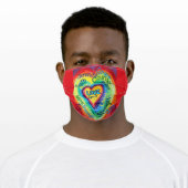 Rainbow Heart Spirit Words Art Custom Face Masks (Worn)