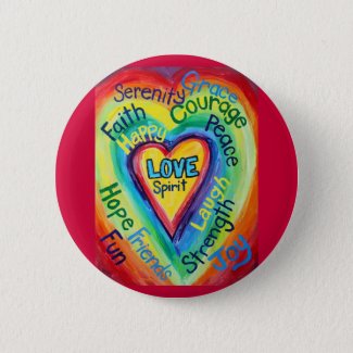Rainbow Heart Spirit Words Button