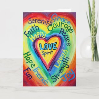 Rainbow Heart Spirit Words Card