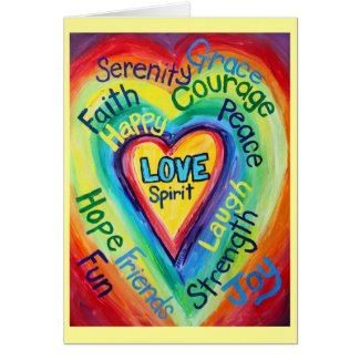 Rainbow Heart Spirit Words Card