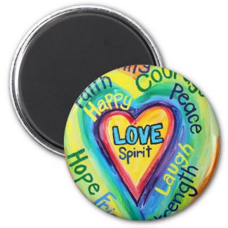 Rainbow Heart Spirit Words Magnet