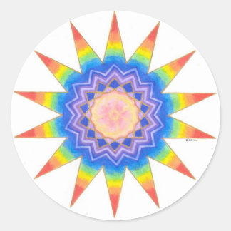 Rainbow Heart Star Classic Round Sticker