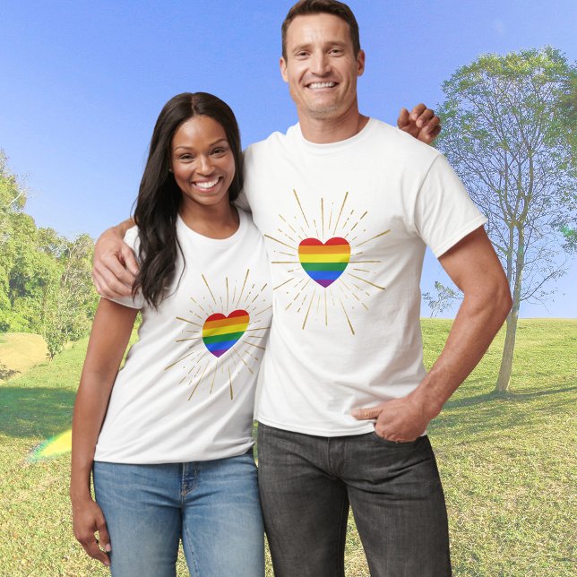 Rainbow Heart Starburst T-Shirt (Creator Uploaded)