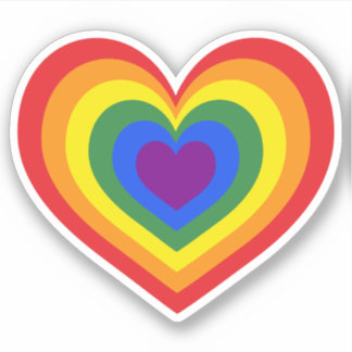 Rainbow Heart Sticker
