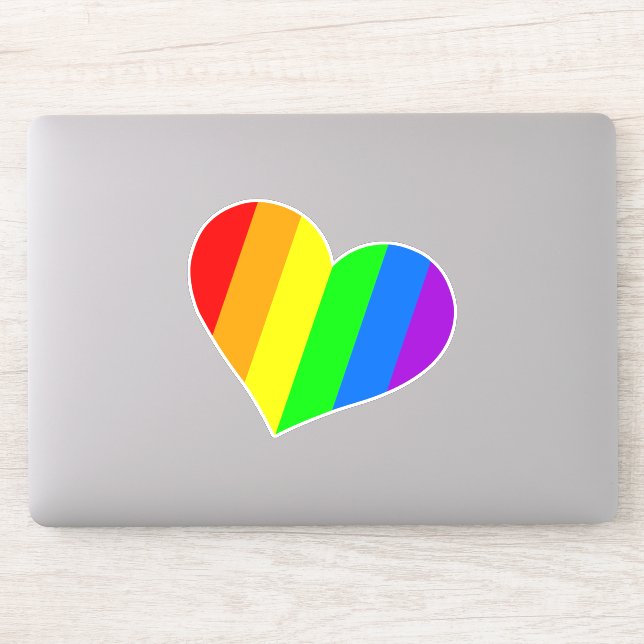 Rainbow Heart Sticker (Computer)