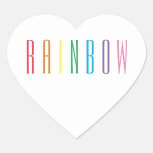 RAINBOW Heart Stickers