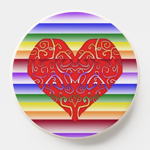 Rainbow Heart Swirls Popsocket