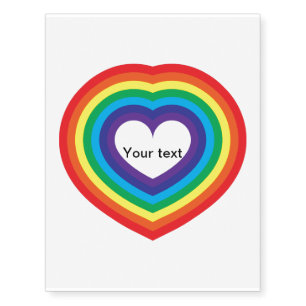Rainbow heart temporary tattoos