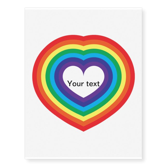 Rainbow heart temporary tattoos (Front)