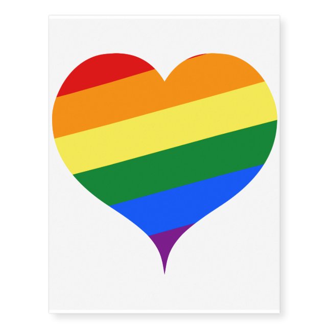 Rainbow heart temporary tattoos (Front)
