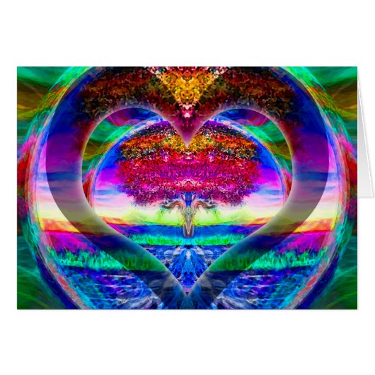 Rainbow Heart Tree of Life Cards (Front Horizontal)