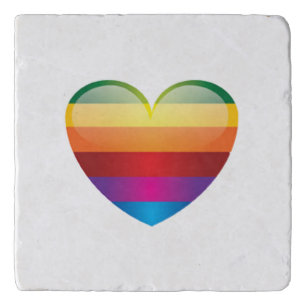 Rainbow Heart Trivet