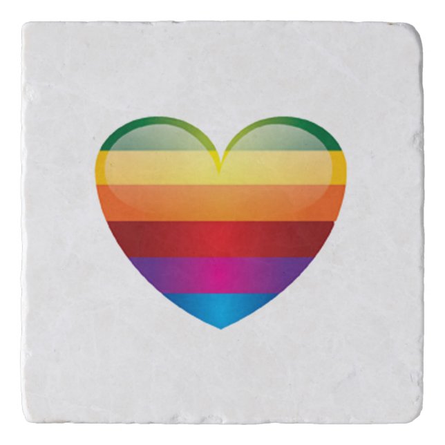 Rainbow Heart Trivet (Front)