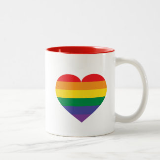 Rainbow Heart Two-Tone Coffee Mug
