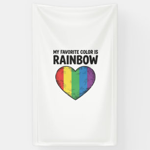 Rainbow Heart Vintage Engraving Favorite Color Shi Banner
