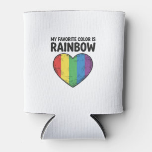 Rainbow Heart Vintage Engraving Favorite Color Shi Can Cooler