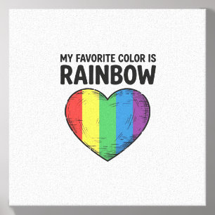 Rainbow Heart Vintage Engraving Favorite Color Shi Canvas Photo Tile