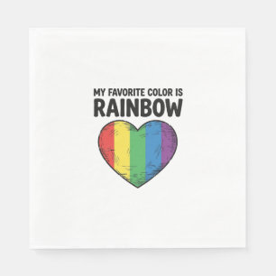 Rainbow Heart Vintage Engraving Favorite Color Shi Napkins