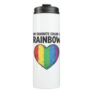 Rainbow Heart Vintage Engraving Favorite Color Shi Thermal Tumbler