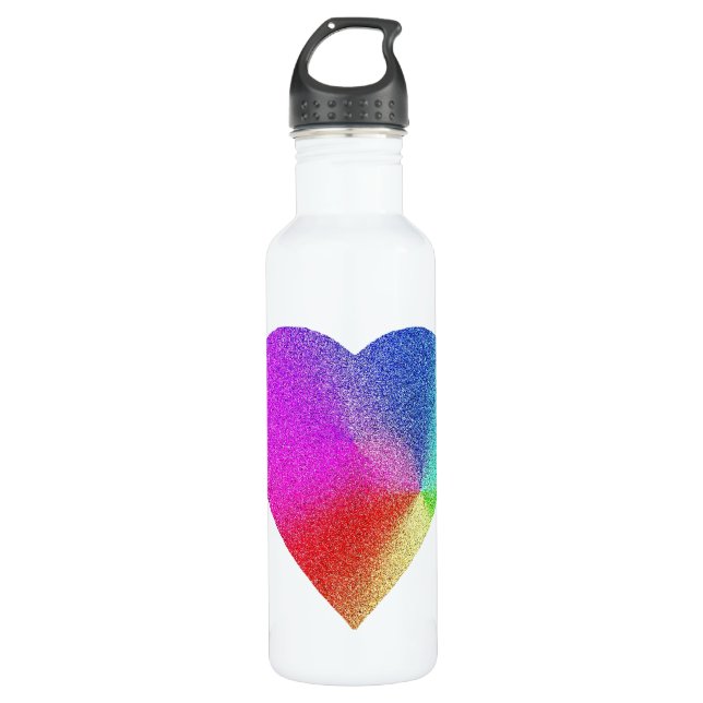 Rainbow Heart Water Bottle (Front)